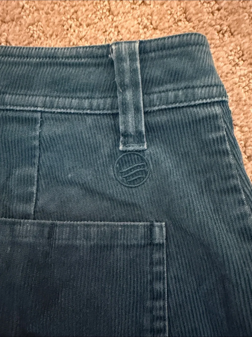 United By Blue High Waist Wide-Leg Corduroy Pants - Teal Blue - Size 2